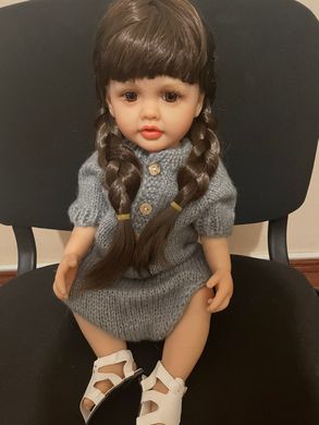 Детская Коллекционная Кукла Реборн Reborn Девочка Диана (Полностью Силиконовая) Высота 60 см