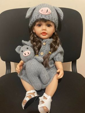 Детская Коллекционная Кукла Реборн Reborn Девочка Диана (Полностью Силиконовая) Высота 60 см
