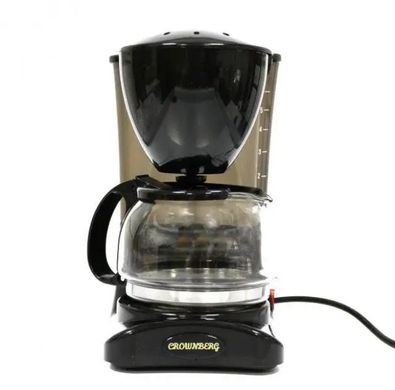 Кофеварка Crownberg CB-1563 Черная 800 Вт | Капельная кофеварка со стеклянной колбой