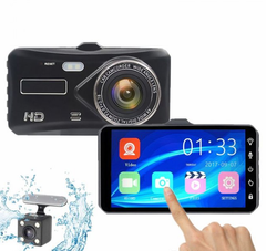 Автомобильный видеорегистратор Hoko 672 2 камеры 1080 Full HD 4" сенсорный экран
