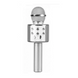 Караоке мікрофон bluetooth USB колонка бездротової блутуз срібло