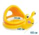 Дитячий надувний овальний басейн Intex 57124 "Равлик" від 1-го року обсяг 53 л Жовтий + 10 різнокольорових