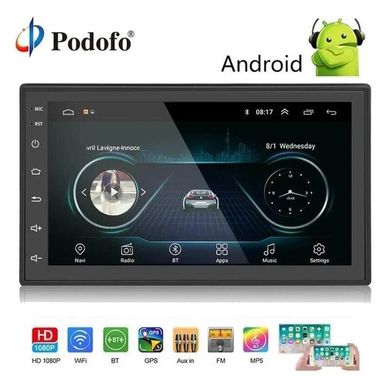 Автомагнітола 2 дін Podofo 8701 Android 10 gps Wi-Fi