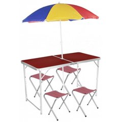 Стол складной для пикника UTM, 4 стула, зонт 180 см