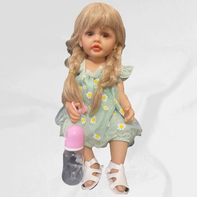 Дитяча Колекційна Лялька Реборн Reborn Дівчинка Єва (Повністю Силіконова) Висота 60 см
