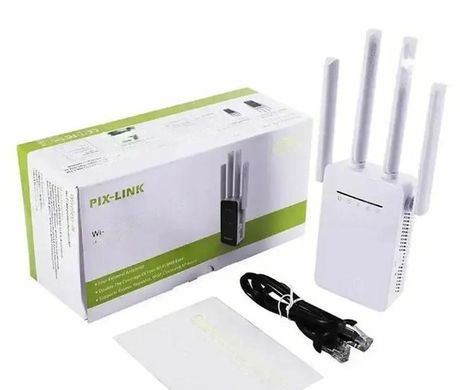 Підсилювач сигналу Wi-Fi з 4 антенами, до 300 мб/с, PIX-LINK LV-WR09 / Міні WiFi роутер маршрутизатор / Репітер
