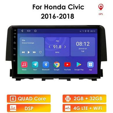 Штатна магнітола Honda Civic 2016 2017 2018 Android 10