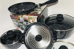 Набір посуду 7 предметів мармурове покриття