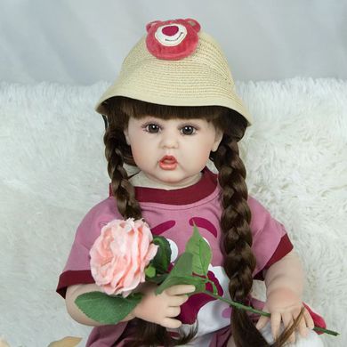 Детская Коллекционная Кукла Реборн Reborn Девочка Полина (Виниловая Кукла) Высота 60 см