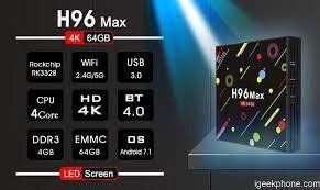 Антроид ТВ приставка H96 Max plus (4/64 Gb) СМАРТ 8-ядерная на Android 8.1